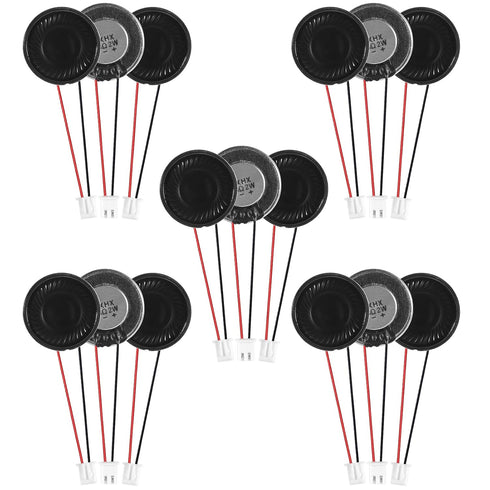 15pcs 2W 8 Ohm 28MM Mini Speaker Round Internal Magnet Speaker MP3 MP4 Player Speaker with 60MM Cable Length...