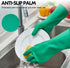 Vgo... 1-Pair Reusable Household Gloves, Rubber Dishwashing gloves, Extra Thickness, Long Sleeves, Kitchen Cleaning, Working, Painting, Gardening,...