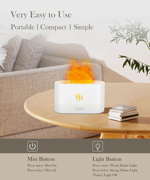 Flame Air Diffuser Humidifier,Upgraded Scent Diffuser for Essential Oils,Ultrasonic Aromatherapy,Fire Mist Humidi with 2 Brightness,Auto-off Funct...