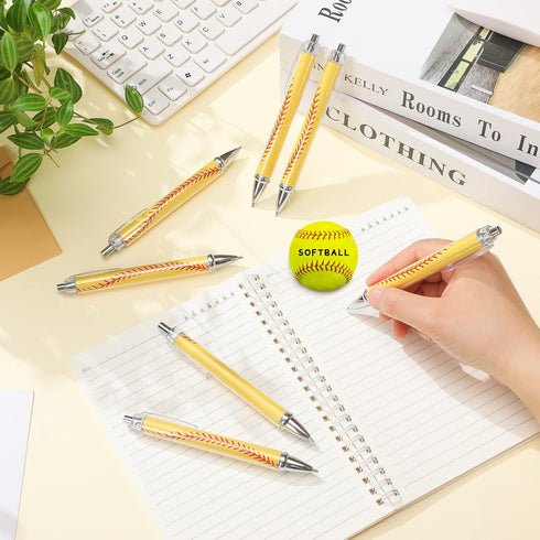 Thenshop 40 Pcs Volleyball Softball Football Ballpoint Pens Comfortable Writing Pens Black Ink Cute Pens Novelty Pen Retractable Journaling Pens f...