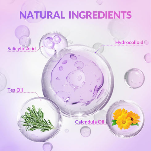 Pimple Patches for Face, Hydrocolloid Acne Patches, Cute Star Pimple Patches with Salicylic Acid, Tea Tree Oil & Calendula Oil, Cover and Reduce Z...