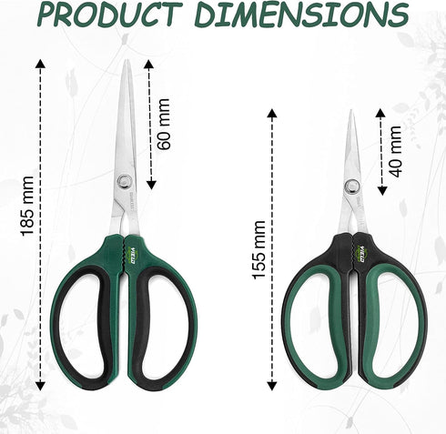 Hydroponic 2-Pack Bonsai Scissors and Plant Trimming Shears Set - Stainless Steel Pruning Shears for Indoor Gardening, Succulent Harvest, and Prec...