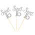 Ercadio Silver Sweet 16 Cupcake Toppers Glitter Age Sixteen Cupcake Picks 16th Birthday Party Cake Decorations Supplies 24 PCS...