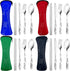 20PCS Premium Travel Utensils With Case, Stainless Steel Reusable Portable Utensils Set With Case, Lengnoyp Travel Silverware Set With Case for Lu...