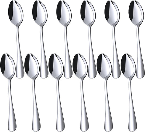 HANSGO 12PCS Demitasse Espresso Spoons, 4.9 Inch Stainless Steel Tea Spoons Mini Coffee Spoons for Cake Dessert Ice Cream...