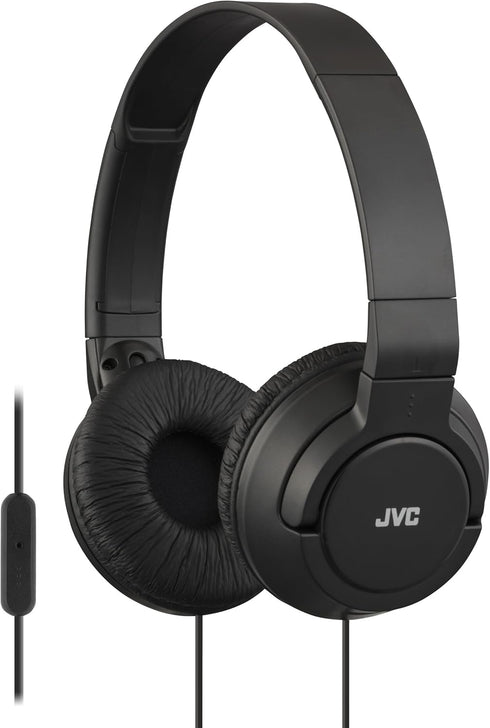 JVC Lightweight Flat Foldable On Ear Colorful Lightweight Foldable Headband with Mic, Black (HASR185B)...