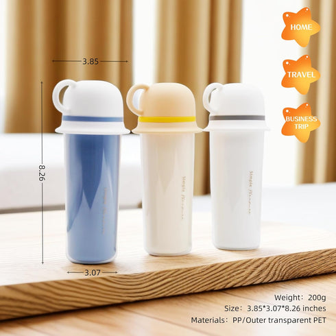 Travel Toothbrush Case,4 in 1 Toothbrush Cup Kit - Ideal for Family, Business, School, or Daily Use,Portable Multifunctional Container (Blue)...