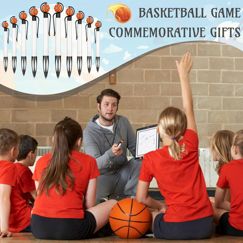 24 Pcs Basketball Pens Sports Pens Novelty Basketball Pen Basketball Ballpoint Pen Basketball Party Favors for Students Supplies Stationery School...