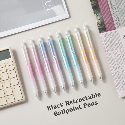 Ball Point Pens Black Ink Pens Ballpoint Smooth Writing Medium Point 1.0mm Office Pens with Super Soft Grip (12-count)...