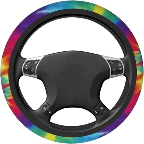 Colorful Tie Dye Universal 15 Inch Steering Wheel Covers Non Slip Neoprene Car Wrap Cover for Adults...