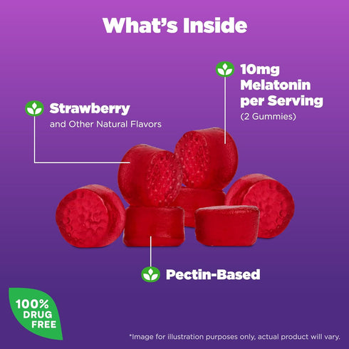 Natrol 10mg Melatonin Gummies, Sleep Support for Adults, Melatonin Supplements for Sleeping, 60 Strawberry-Flavored Gummies, 30 Day Supply...