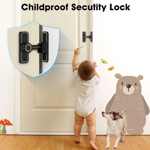 Sliding Barn Door Lock Hardware, 90 Degree Locks for Barn Doors, Flip Gate Latches for Barn, Garden, Bathroom, Outdoor, Garage, Window (Luminous B...