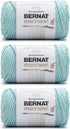 Bernat Macrame Yarn - 3 Pack of 250g/8.8oz - Cotton - #6 Super Bulky - Knitting/Crochet, Duck Egg......