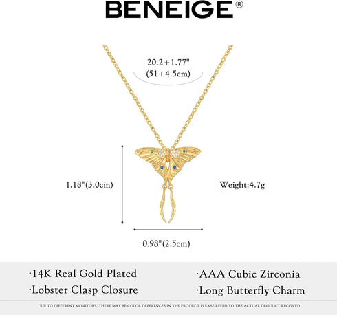 BENEIGE Pendant Necklace for Women 14K Gold Cubic Zirconia Constellation Animal Portrait Medallion Retro Necklaces…...