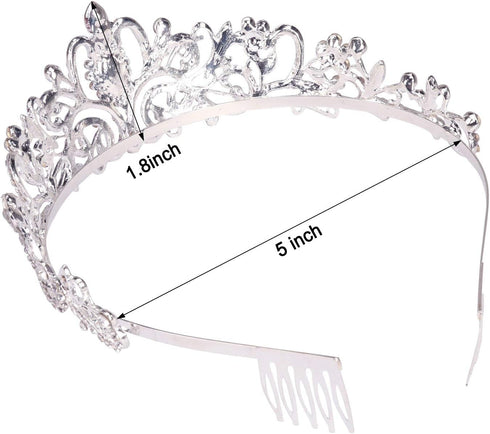 COCIDE Tiara Crystal Crowns Princess Rhinestone Crown with Combs Bride Headbands Bridal Wedding Prom Birthday Party Hair Accessories Jewelry for W...