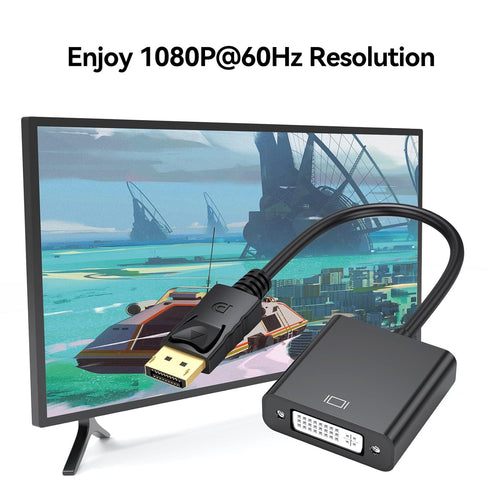 DisplayPort to DVI Adapter, DisplayPort to DVI-D Single Link Adapter Male to Female Compatible for Lenovo, Dell, HP with Computer, Desktop, Laptop...