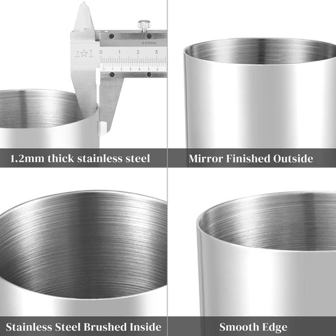 Silver Pencil Holder for Desk,304 Stainless Steel Desktop Pen Holder,Pencil Holder,Pencil Cup,Pencil Pot, Makeup Brush Holder,Stationery Organizer...