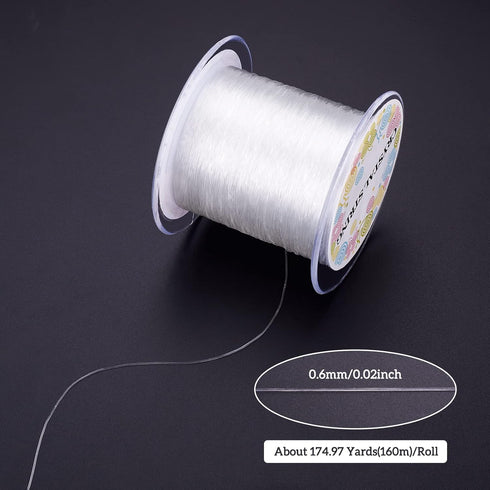 Pandahall 160m/Roll Crystal Clear Elastic Stretch Thread 0.6mm Jewelry Beading String Cord for DIY Bracelet Necklace Making...