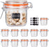 Encheng Glass Jars With Airtight Lids, 6 oz Mason Jars,Glass Jar With Leak Proof Rubber Gasket 200ml,Storage Jar With Hinged Lid for Home and Kitc...