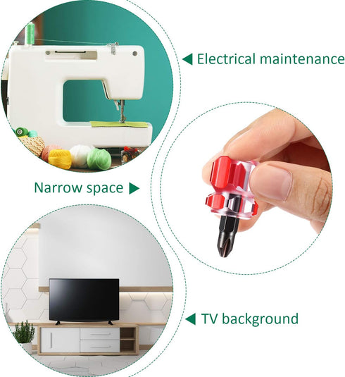 Sewing Machine Screwdriver Mini Short Screwdriver Tool Kit Includes Slotted/Flat Head Screwdriver and Cross Head Screwdriver for DIY Repairing, 2 ...
