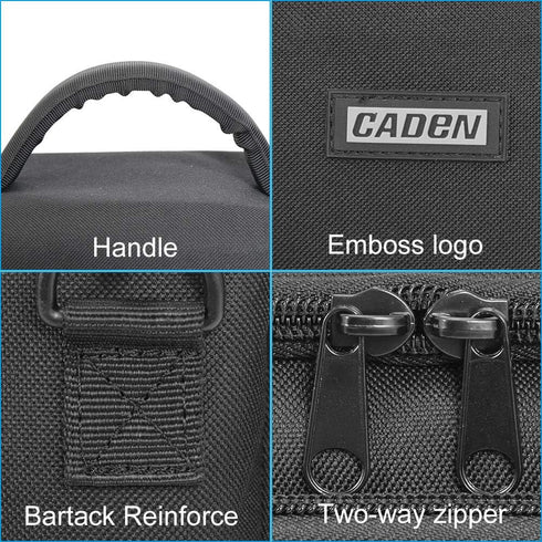 CADeN Compact Camera Shoulder Crossbody Bag Case Compatible for Nikon, Canon, Sony SLR/DSLR Mirrorless Cameras and Lenses Waterproof(1.0 S, Black)...