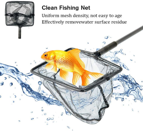 ZRDR Stainless Steel Algae Scraper Aquarium Cleaning Tool for Glass Aquariums, Including Algae Scraper, Sponge Pad, Fish Net, Cleaning Brush, Adju...