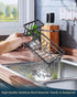 Consumest Sink Caddy-Kitchen Sponge Holder + Dish Brush Holder for Kitchen Sink, Sink Organizer with Drip Tray for Countertop Stainless Steel Rust...