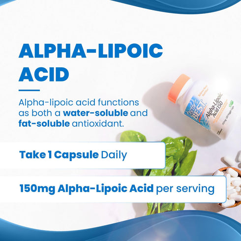 Doctor's Best Alpha-Lipoic Acid 150, Helps Support Glucose Metabolism and Regenerate Antioxidants* Non-GMO, Gluten Free, Vegan, Soy Free, 150mg, 1...
