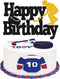 Hockey Cake Topper Hockey Player Figurines Happy Birthday Cake Decor for Kids Boys Girls Ice Hockey Sport Themed Party Supplies Black Sparkle Deco...