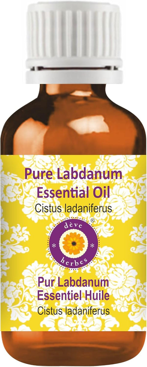 Deve Herbes Pure Labdanum Essential Oil (Cistus ladaniferus) Natural Therapeutic Grade Steam Distilled 30ml (1 oz)...