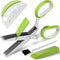 Herb Scissors, Premium Stainless Steel 5 Blade Kitchen Salad Scissors Dishwasher Safe, Sharp and Convenient 5 Blade Kitchen Scissors with Safety C...