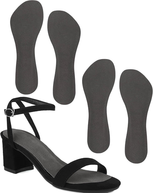 2 Pairs Pigskin High Heel Cushion Inserts Insoles, Anti-Slip Shoe Inserts for Dress Shoes Pain Relief, Adhesive Arch Support Sandal Insoles, Leath...