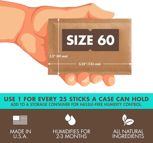 Boveda 75% Two-Way Humidity Control Packs For Non-Plastic Humidifier Boxes – Size 60 – 4 Pack – Moisture Absorbers – Humidifier Packs – Hydration ...