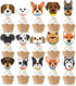 KUDES 32Pcs Dog Cupcake Toppers - Cute Puppy Faces Cake Topper Picks Party Bunting Decorations for Dog Puppy Theme Kids Birthday Party Supplies...