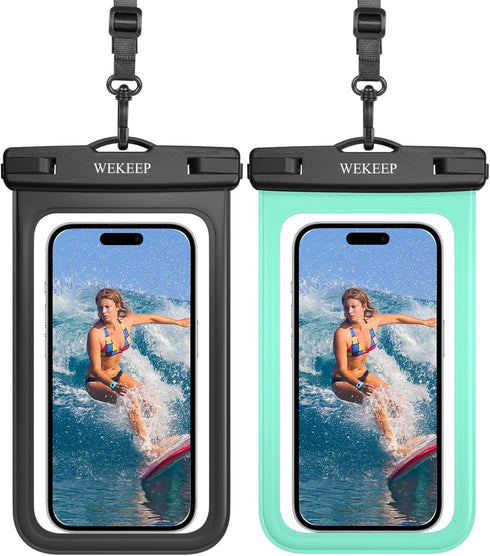 2 Pack Universal Waterproof Phone Pouch Up to 8.3"- IPX8 Cellphone Dry Case Compatible for iPhone 14 13 12 11 Pro Max SE XS Plus Samsung Galaxy A1...