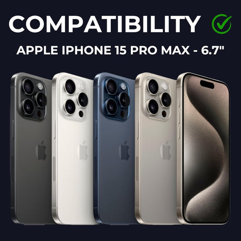 Screen Protector + Camera Lens Protector for Apple iPhone 15 Pro Max 6.7" - 2 Pack, Clear, 9H, Bubble Free, Case Friendly, 0.4MM Thick Tempered Gl...