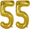 40inch Gold Foil 55 Helium Jumbo Digital Number Balloons, 55th Birthday Decoration for Girls or Boys, sweet 55 Birthday Party Supplies...