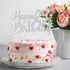Silver Glitter Happy 25th Birthday Cake Topper - 25th Birthday Cake Topper, 25th Birthday Party Decoration...