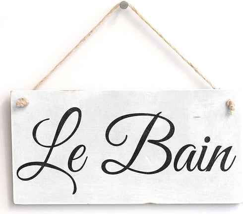 Meijiafei Le Bain - Shabby Chic Gift Sign Plaque 10" X 5"...
