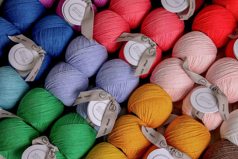 About Strings Lazy Wool - Merino Wool Blend No. 3 Light DK Yarn, 50g 109 Yards per Ball, 4-Pack (Peach)...