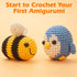 Easy Peasy Crochet Yarn for Beginners, Beginner Yarn for Crocheting, 3 Pack×1.8oz Amigurumi Crochet Yarn with Easy-to-See Stitches and No Split, T...