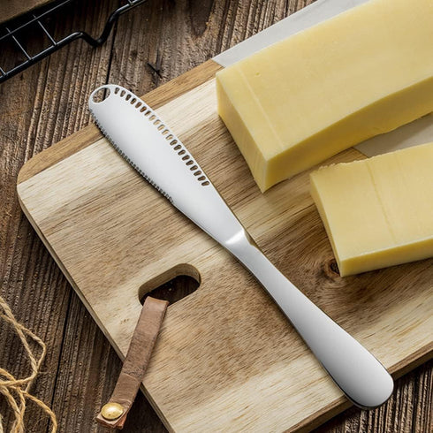 Butter Knife,Butter Cutter Slicer Stainless Steel Butter Knife Spreader,3 In 1 Multi Function Cheese Knife Easy Spread Butter Curler Knife For Col...