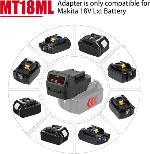 MT18ML Adapter for Makita 18V Li-ion Battery Convert to for Milwaukee M18 Battery, Use for Milwaukee M18 18V Battery Cordless Power Tools(Adapter ...