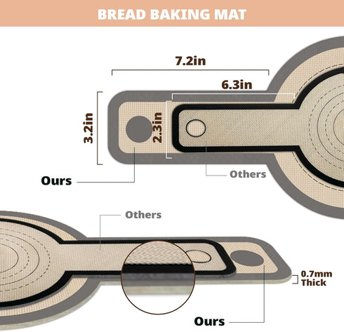 Silicone Bread Sling for Dutch Oven, 2 PCS Non-Stick & Easy Clean Reusable Silicone Bread Baking Mat with Long Handles, Easy to Transfer Sourdough...