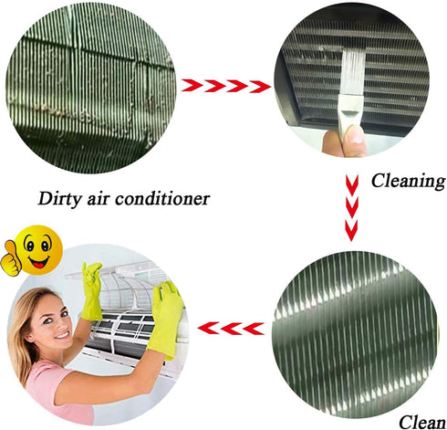 QzoneLife® AC Fin Comb Stainless Steel Air Conditioner Condenser and Radiator Fin Straightener Cleaner Repair Tool Metal Air Conditioning Brush Ac...