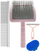 Dog Brushes for Grooming Kit,4 In 1 Slicker Brush for Dogs | Dog Comb | Dog Bath Brush | Pet Hair Remover Dog Grooming Kit for Long Haired Dogs Go...