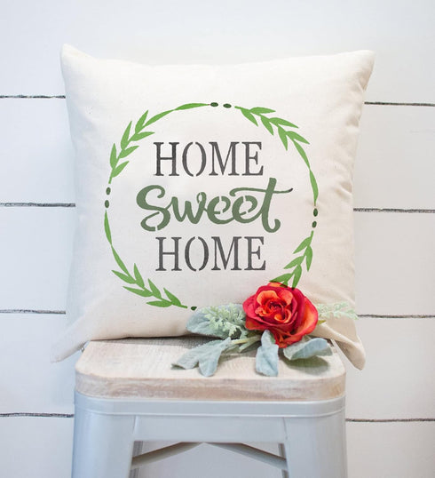 Silkscreen Stencil for Painting on Wood - 10x10 Inch Home Sweet Home Adhesive Mesh Transfer Stencils Template - Reusable Paint Stencil for Signs, ...