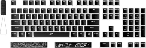 HyperX Pudding Keycaps 2 - Full Key Set - PBT - 112 Keys - Black...