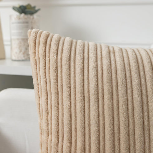 Kevin Textile Throw Pillow Covers Soft Corduroy Decorative Set of 2 Boho Striped Pillow Covers Pillowcases Farmhouse Home Decor for Couch Bed Sofa...