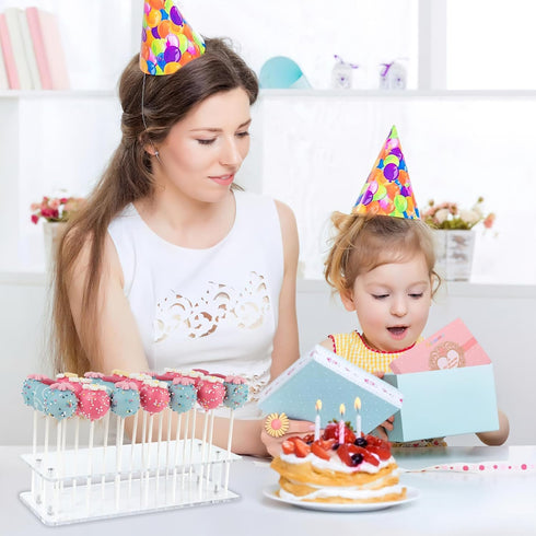 ANDGOO 2-Pack Cake Pop Stand, 21 Holes Lollipop Holder Clear Acrylic Cake Pop Display Stand for Weddings Birthday Parties Candy Decorative Graduat...